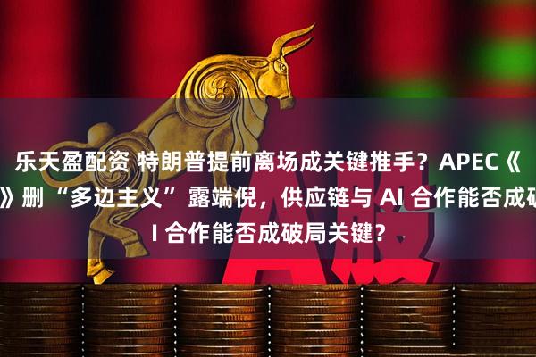 乐天盈配资 特朗普提前离场成关键推手？APEC《庆州宣言》删 “多边主义” 露端倪，供应链与 AI 合作能否成破局关键？